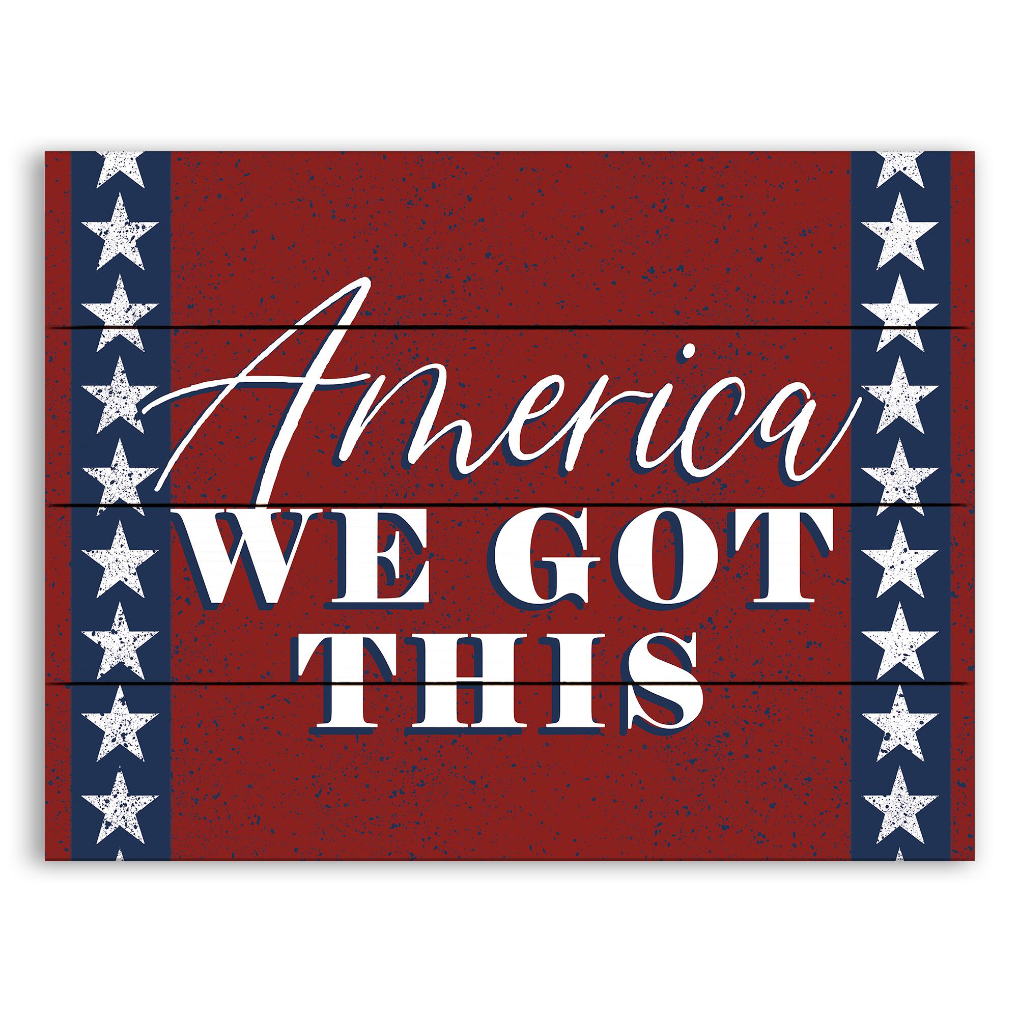 15.75" America We Got This Pallet Wood Wall Art